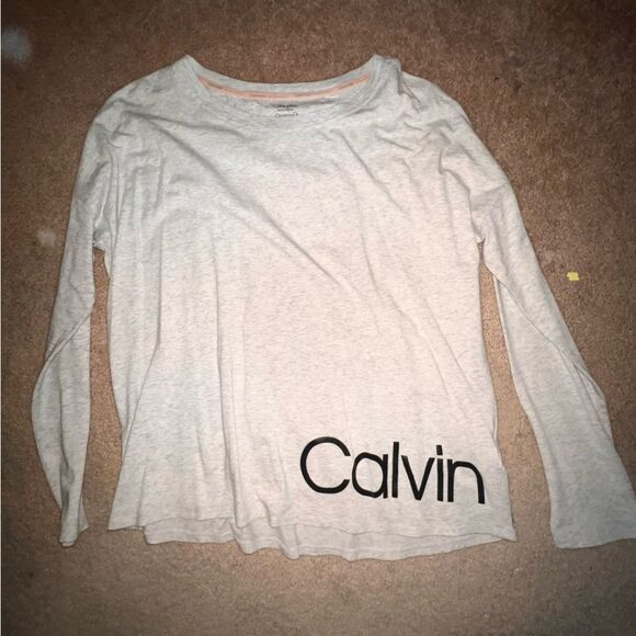 CALVIN KLEIN Performance Grey Long Sleeve Top, Size L - Picture 1 of 5